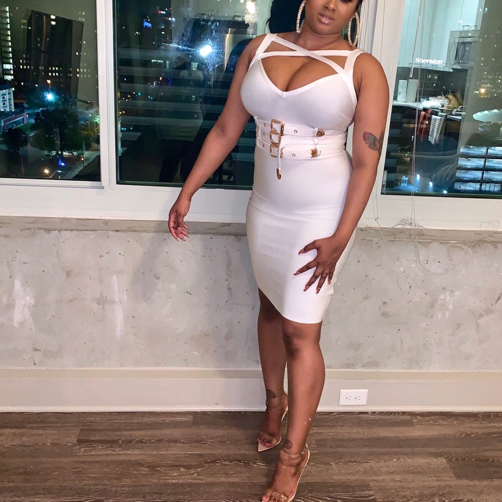 White bandage dress